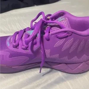 Purple lamelos basketball shoes color is purple size 9 and a half LaMelo Ball has revealed a new purple and teal Puma MB.01 at  main image 4